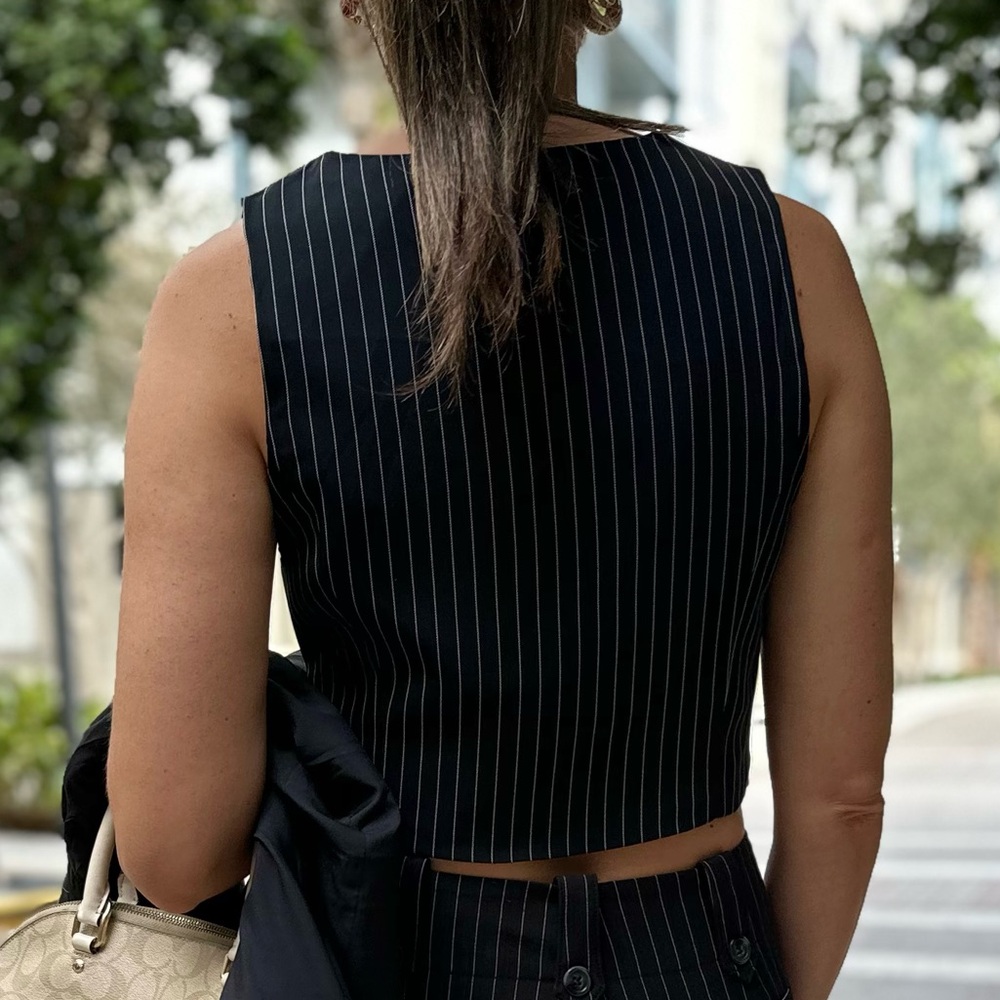 Classic Pinstripe Vest – - Picture 3 of 9